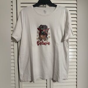 White 'Believe' Graphic T-Shirt